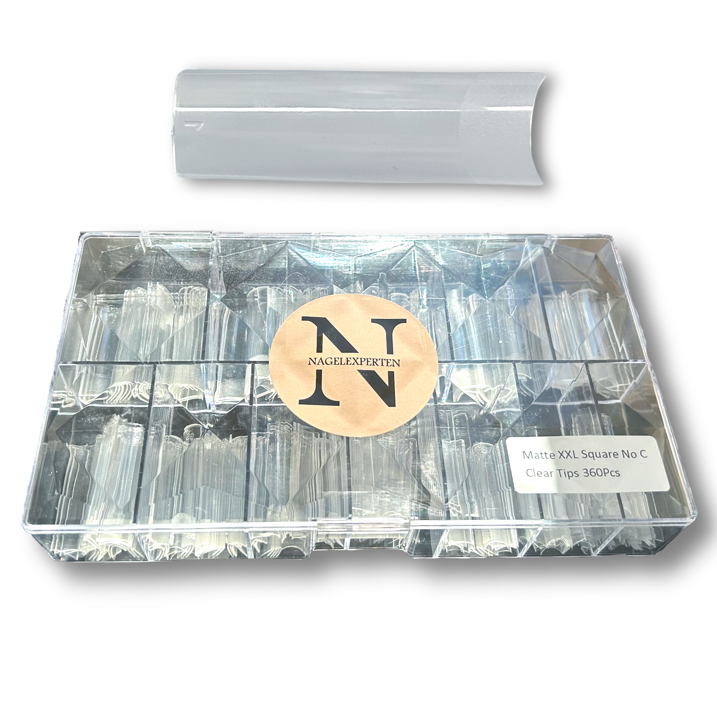 XXL NAGELTIPPAR • Square No C-curve (Transparent)